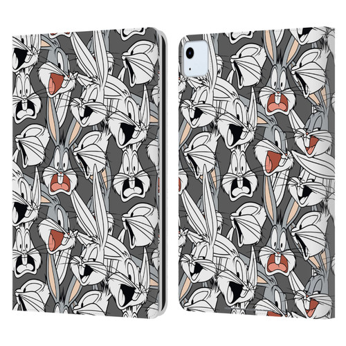 Looney Tunes Patterns Bugs Bunny Leather Book Wallet Case Cover For Apple iPad Air 11 2020/2022/2024