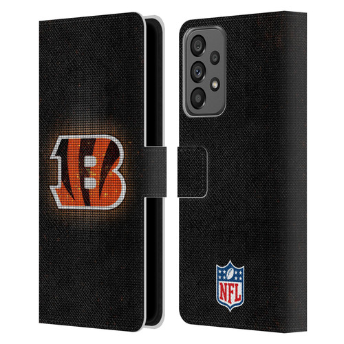 NFL Cincinnati Bengals Artwork LED Leather Book Wallet Case Cover For Samsung Galaxy A73 5G (2022)