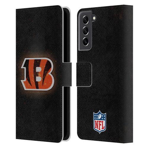 NFL Cincinnati Bengals Artwork LED Leather Book Wallet Case Cover For Samsung Galaxy S21 FE 5G