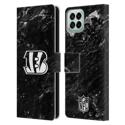 NFL Cincinnati Bengals Artwork Marble Leather Book Wallet Case Cover For Samsung Galaxy M53 (2022)