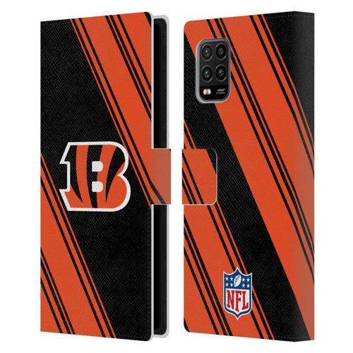 NFL Cincinnati Bengals Artwork Stripes Leather Book Wallet Case Cover For Xiaomi Mi 10 Lite 5G