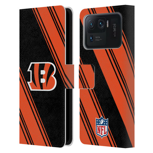 NFL Cincinnati Bengals Artwork Stripes Leather Book Wallet Case Cover For Xiaomi Mi 11 Ultra