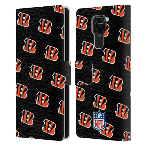 NFL Cincinnati Bengals Artwork Patterns Leather Book Wallet Case Cover For Xiaomi Redmi Note 9 / Redmi 10X 4G