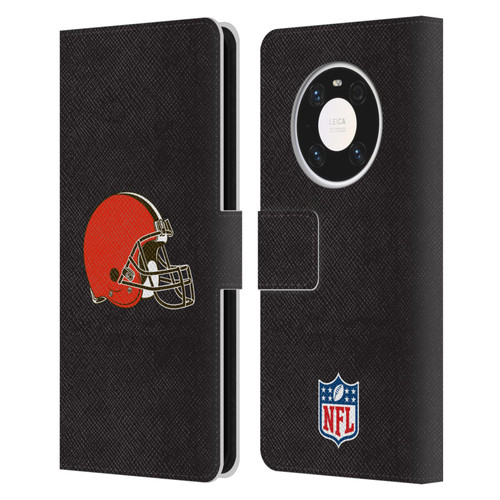 NFL Cleveland Browns Logo Plain Leather Book Wallet Case Cover For Huawei Mate 40 Pro 5G