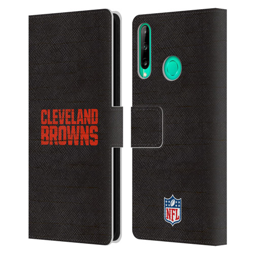NFL Cleveland Browns Logo Distressed Look Leather Book Wallet Case Cover For Huawei P40 lite E