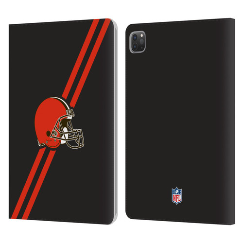 NFL Cleveland Browns Logo Stripes Leather Book Wallet Case Cover For Apple iPad Pro 11 2020 / 2021 / 2022