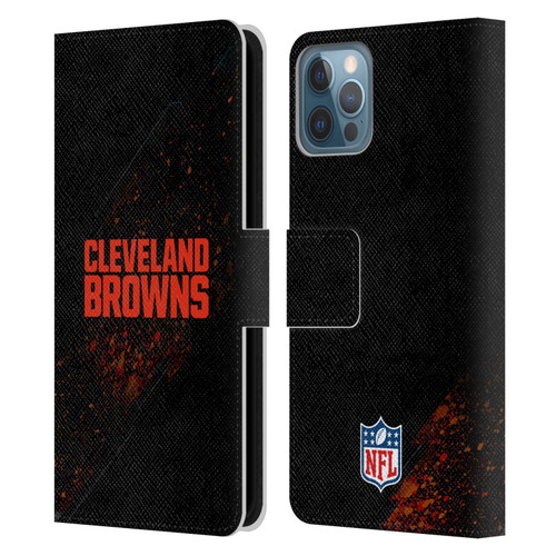 NFL Cleveland Browns Logo Blur Leather Book Wallet Case Cover For Apple iPhone 12 / iPhone 12 Pro