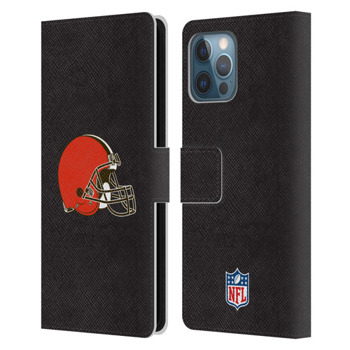 NFL Cleveland Browns Logo Plain Leather Book Wallet Case Cover For Apple iPhone 12 Pro Max