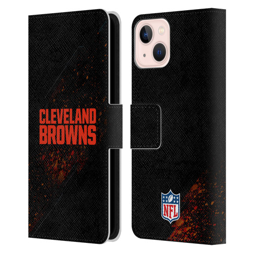 NFL Cleveland Browns Logo Blur Leather Book Wallet Case Cover For Apple iPhone 13