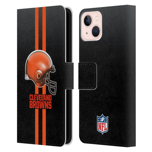 NFL Cleveland Browns Logo Helmet Leather Book Wallet Case Cover For Apple iPhone 13