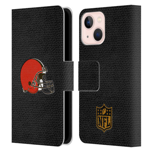NFL Cleveland Browns Logo Football Leather Book Wallet Case Cover For Apple iPhone 13 Mini