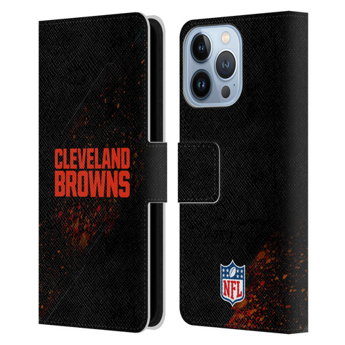 NFL Cleveland Browns Logo Blur Leather Book Wallet Case Cover For Apple iPhone 13 Pro