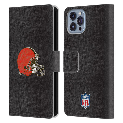 NFL Cleveland Browns Logo Plain Leather Book Wallet Case Cover For Apple iPhone 14