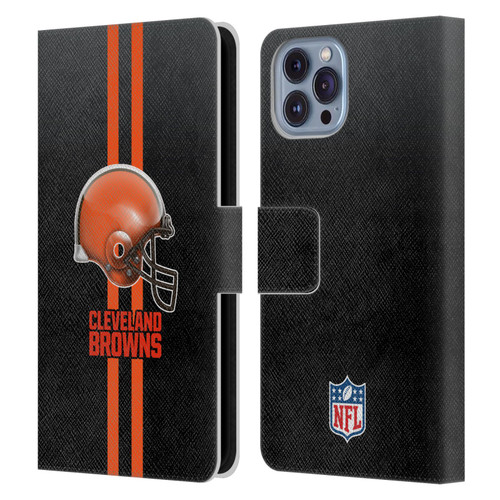 NFL Cleveland Browns Logo Helmet Leather Book Wallet Case Cover For Apple iPhone 14