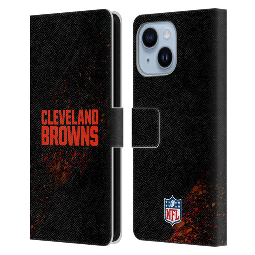 NFL Cleveland Browns Logo Blur Leather Book Wallet Case Cover For Apple iPhone 14 Plus