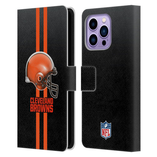 NFL Cleveland Browns Logo Helmet Leather Book Wallet Case Cover For Apple iPhone 14 Pro Max