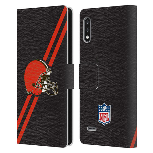 NFL Cleveland Browns Logo Stripes Leather Book Wallet Case Cover For LG K22