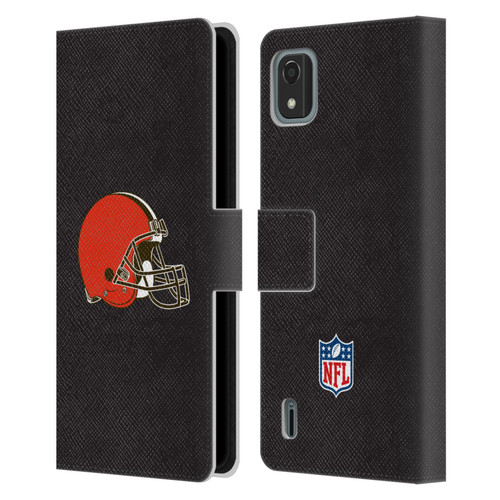 NFL Cleveland Browns Logo Plain Leather Book Wallet Case Cover For Nokia C2 2nd Edition