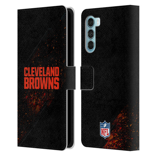 NFL Cleveland Browns Logo Blur Leather Book Wallet Case Cover For Motorola Edge S30 / Moto G200 5G