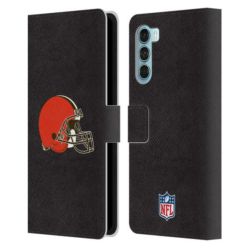 NFL Cleveland Browns Logo Plain Leather Book Wallet Case Cover For Motorola Edge S30 / Moto G200 5G