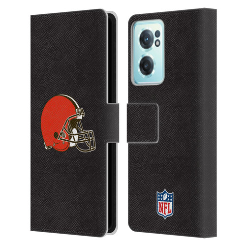 NFL Cleveland Browns Logo Plain Leather Book Wallet Case Cover For OnePlus Nord CE 2 5G