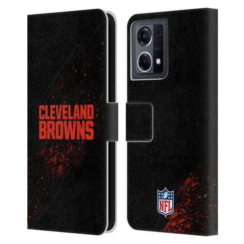 NFL Cleveland Browns Logo Blur Leather Book Wallet Case Cover For OPPO Reno8 4G