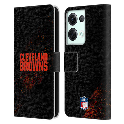 NFL Cleveland Browns Logo Blur Leather Book Wallet Case Cover For OPPO Reno8 Pro