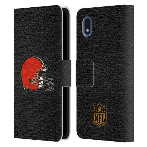 NFL Cleveland Browns Logo Football Leather Book Wallet Case Cover For Samsung Galaxy A01 Core (2020)