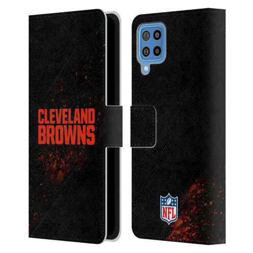 NFL Cleveland Browns Logo Blur Leather Book Wallet Case Cover For Samsung Galaxy F22 (2021)