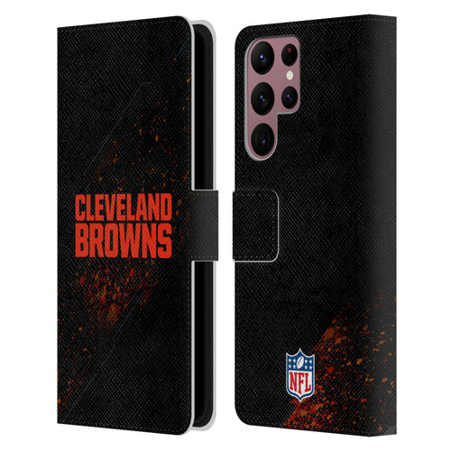 NFL Cleveland Browns Logo Blur Leather Book Wallet Case Cover For Samsung Galaxy S22 Ultra 5G