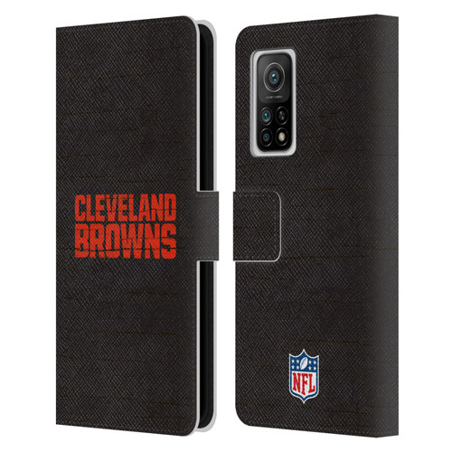 NFL Cleveland Browns Logo Distressed Look Leather Book Wallet Case Cover For Xiaomi Mi 10T 5G