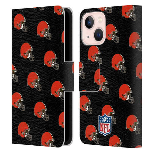 NFL Cleveland Browns Artwork Patterns Leather Book Wallet Case Cover For Apple iPhone 13 Mini