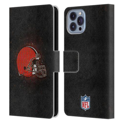 NFL Cleveland Browns Artwork LED Leather Book Wallet Case Cover For Apple iPhone 14