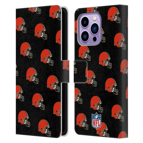 NFL Cleveland Browns Artwork Patterns Leather Book Wallet Case Cover For Apple iPhone 14 Pro Max