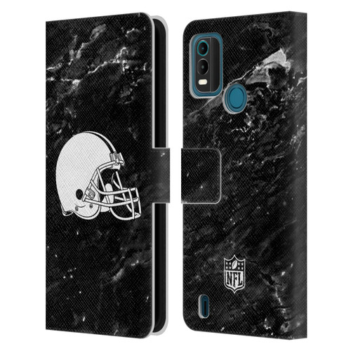 NFL Cleveland Browns Artwork Marble Leather Book Wallet Case Cover For Nokia G11 Plus