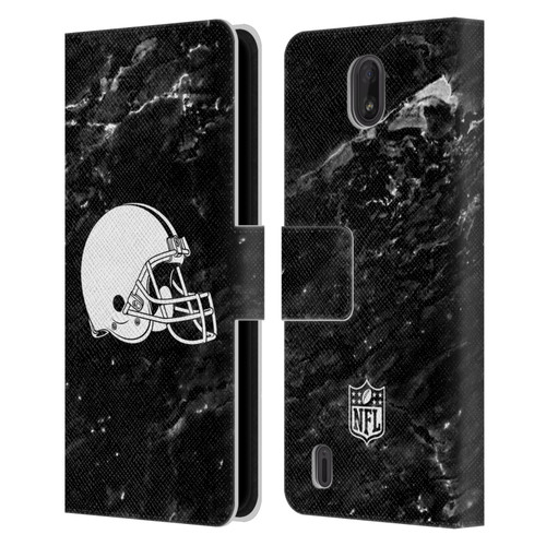 NFL Cleveland Browns Artwork Marble Leather Book Wallet Case Cover For Nokia C01 Plus/C1 2nd Edition