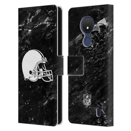 NFL Cleveland Browns Artwork Marble Leather Book Wallet Case Cover For Nokia C21