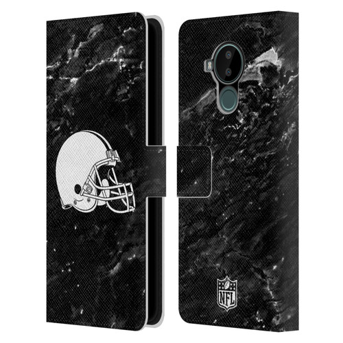 NFL Cleveland Browns Artwork Marble Leather Book Wallet Case Cover For Nokia C30