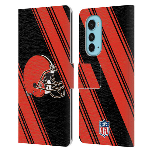 NFL Cleveland Browns Artwork Stripes Leather Book Wallet Case Cover For Motorola Edge (2022)