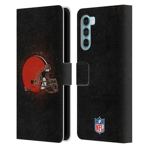 NFL Cleveland Browns Artwork LED Leather Book Wallet Case Cover For Motorola Edge S30 / Moto G200 5G