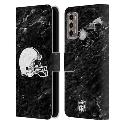 NFL Cleveland Browns Artwork Marble Leather Book Wallet Case Cover For Motorola Moto G60 / Moto G40 Fusion
