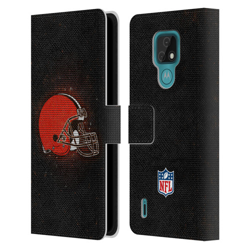 NFL Cleveland Browns Artwork LED Leather Book Wallet Case Cover For Motorola Moto E7