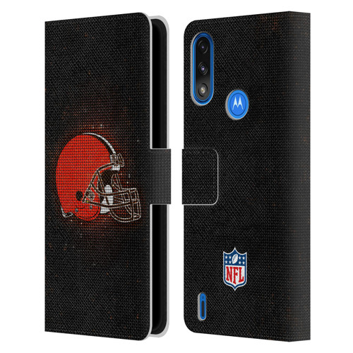 NFL Cleveland Browns Artwork LED Leather Book Wallet Case Cover For Motorola Moto E7 Power / Moto E7i Power