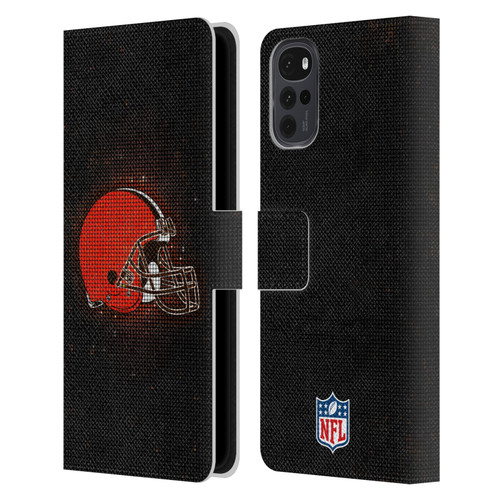 NFL Cleveland Browns Artwork LED Leather Book Wallet Case Cover For Motorola Moto G22