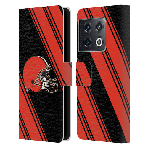 NFL Cleveland Browns Artwork Stripes Leather Book Wallet Case Cover For OnePlus 10 Pro