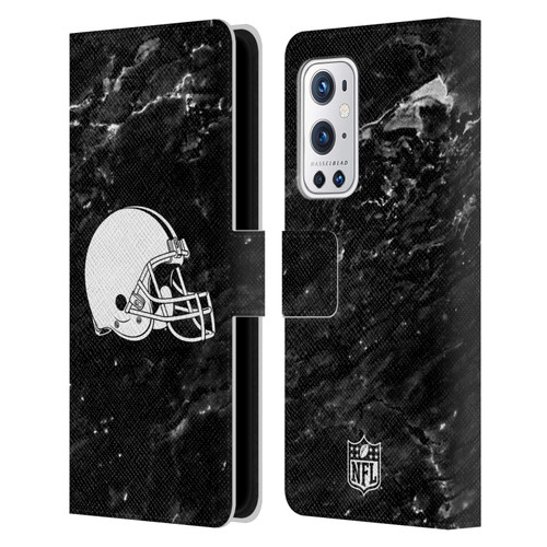 NFL Cleveland Browns Artwork Marble Leather Book Wallet Case Cover For OnePlus 9 Pro