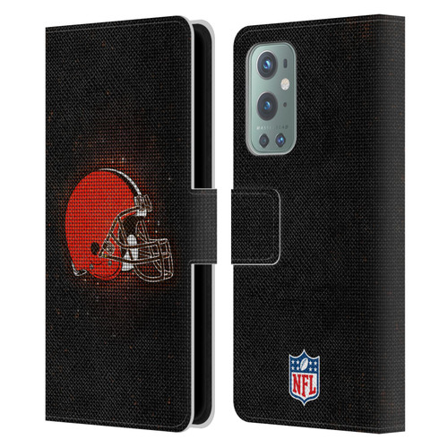 NFL Cleveland Browns Artwork LED Leather Book Wallet Case Cover For OnePlus 9
