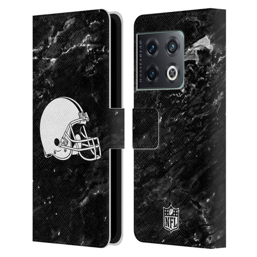 NFL Cleveland Browns Artwork Marble Leather Book Wallet Case Cover For OnePlus 10 Pro
