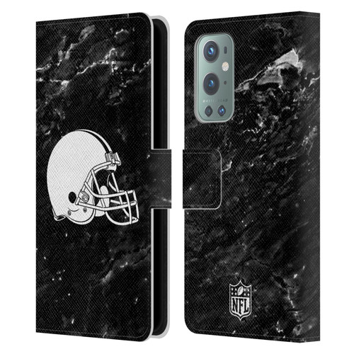NFL Cleveland Browns Artwork Marble Leather Book Wallet Case Cover For OnePlus 9