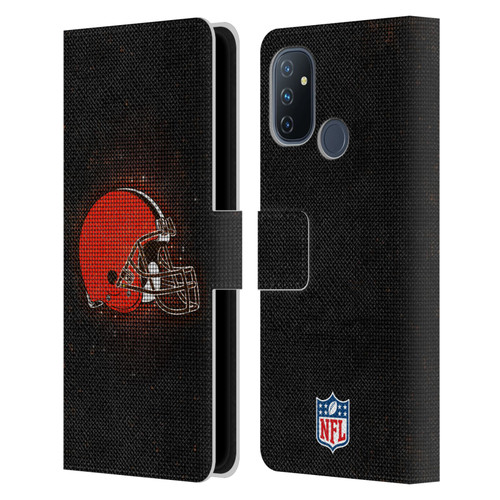 NFL Cleveland Browns Artwork LED Leather Book Wallet Case Cover For OnePlus Nord N100